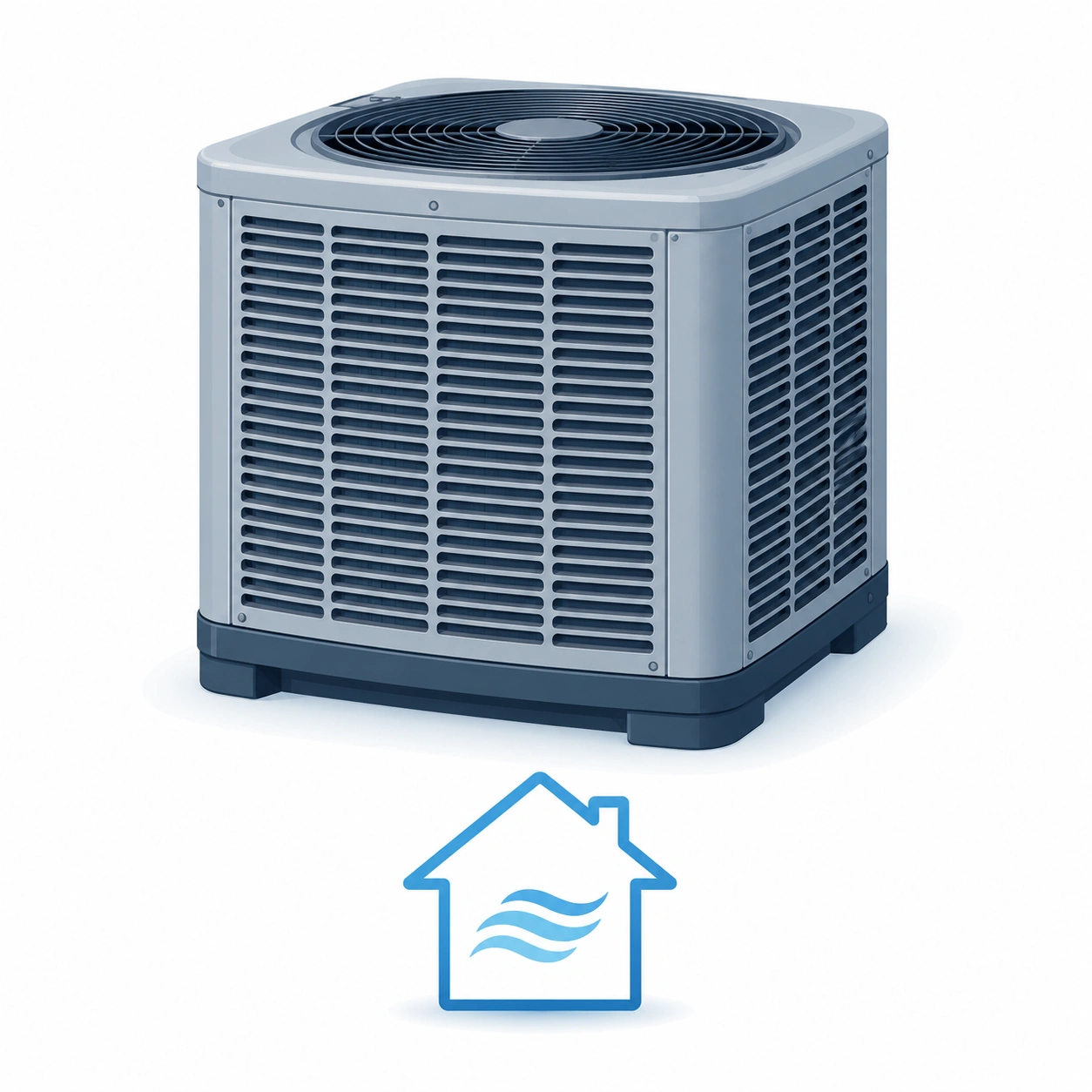 Central air conditioning system for whole home cooling