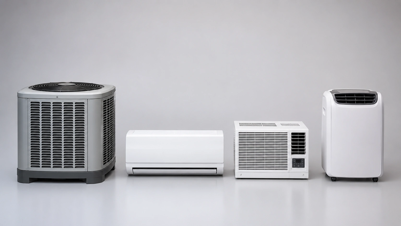 Side by side comparison of different air conditioner types for homes