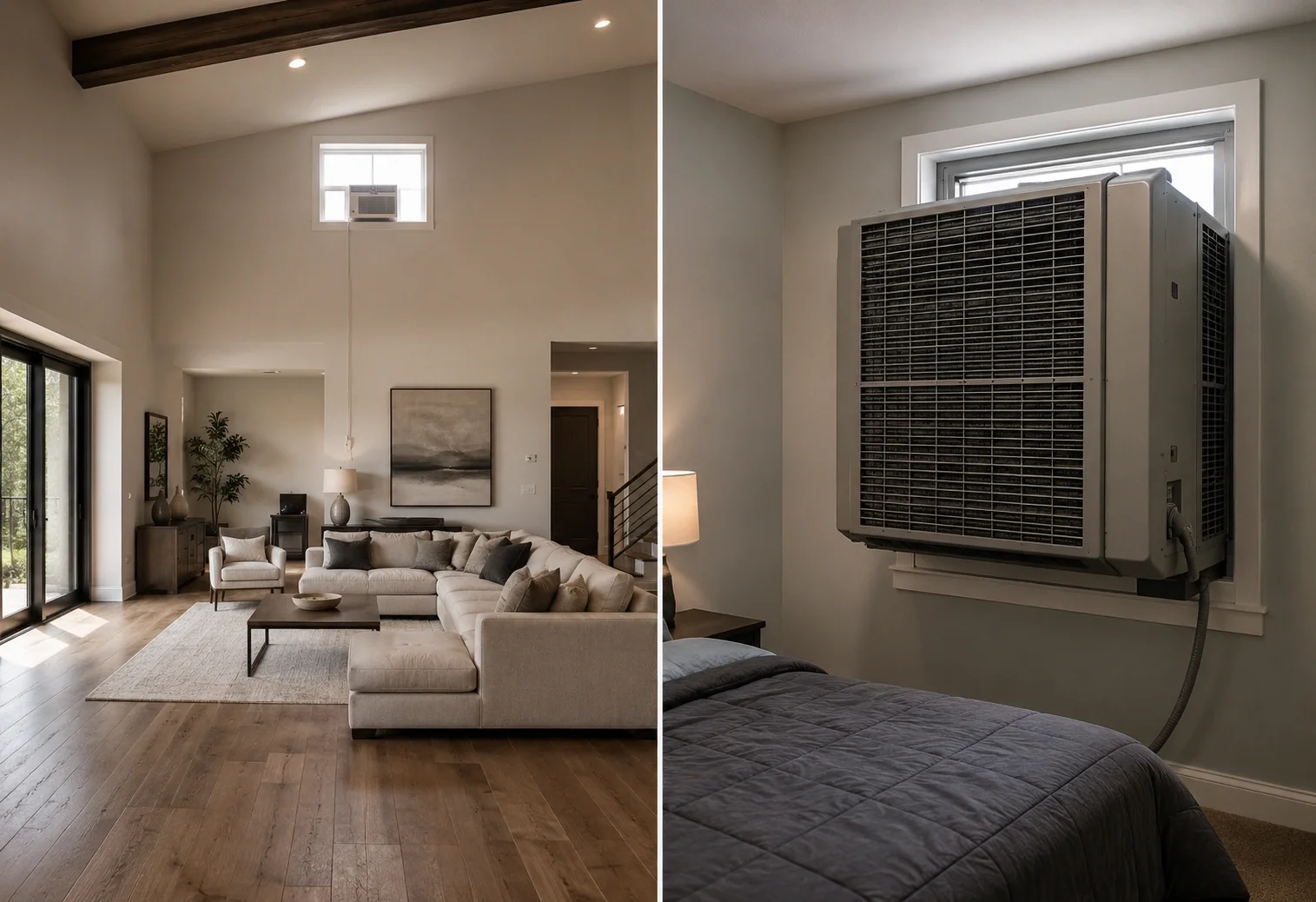 Illustration showing common air conditioner sizing and selection mistakes