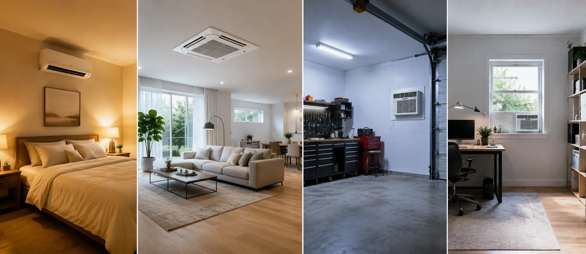 Different rooms in a home require different air conditioning solutions based on size and usage