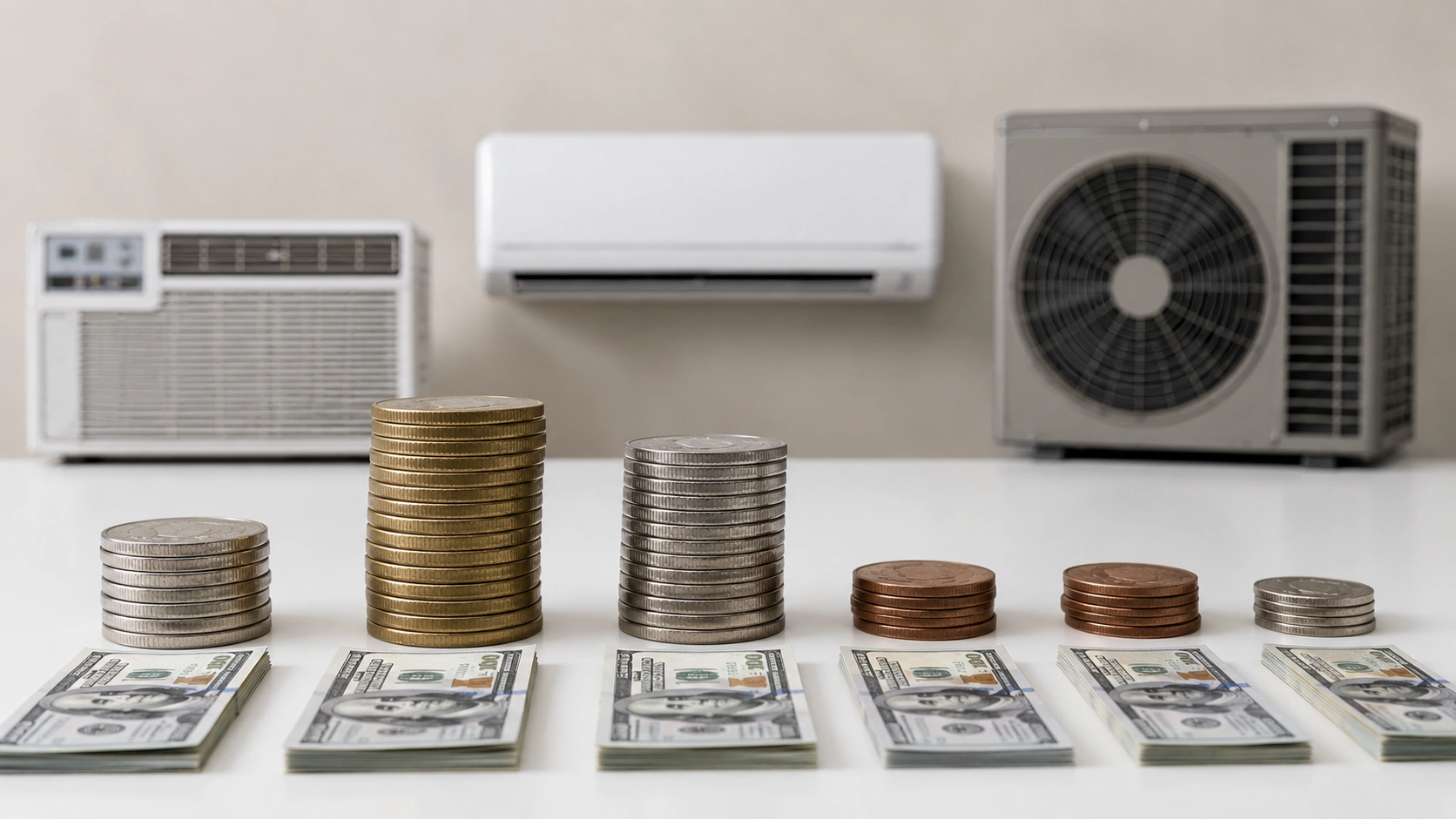 AC installation cost breakdown chart showing labor materials permits and equipment costs