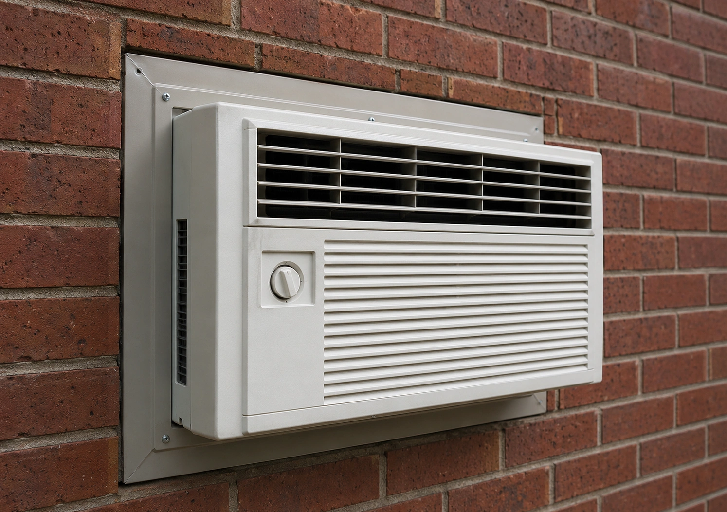 Through-the-wall air conditioner unit installed in a wall sleeve